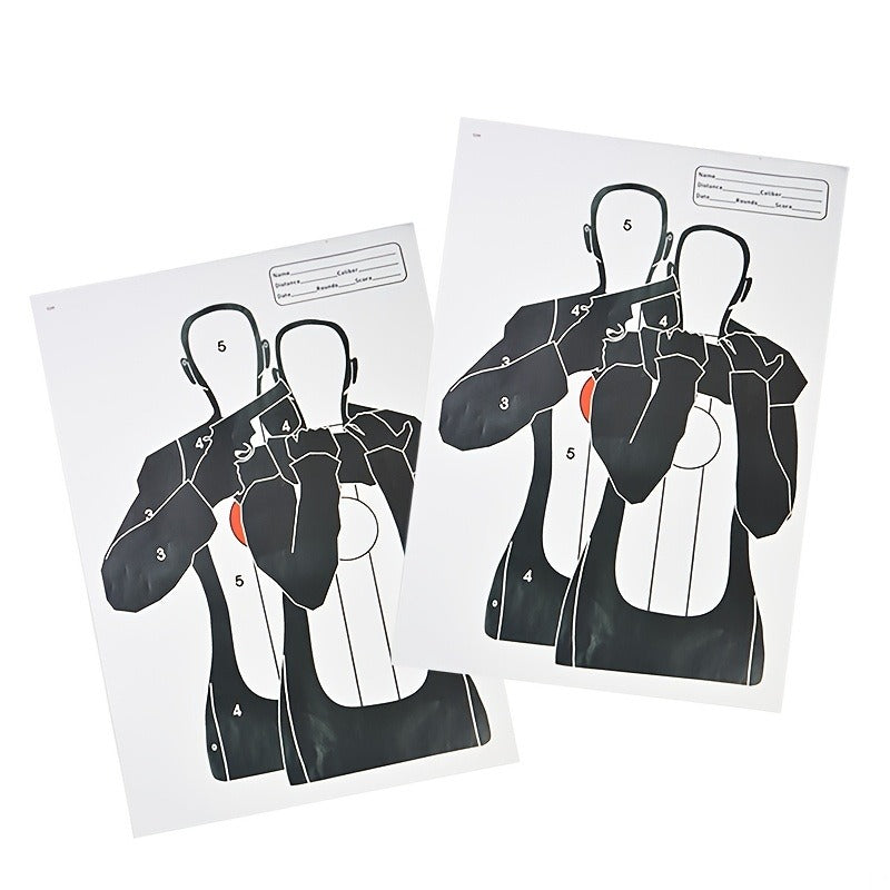 Shooting Target Paper 10 Pack 45x32cm Large Glossy, Archery Targets for Shooting Practice Accuracy Training, Skeleton Balloon Human Silhouette Target Sheets for Gun Bow Slingshot Range Outdoor Use