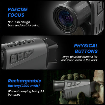 Night Vision Monocular 10x40 IR – 16x Digital Zoom, 32GB Card