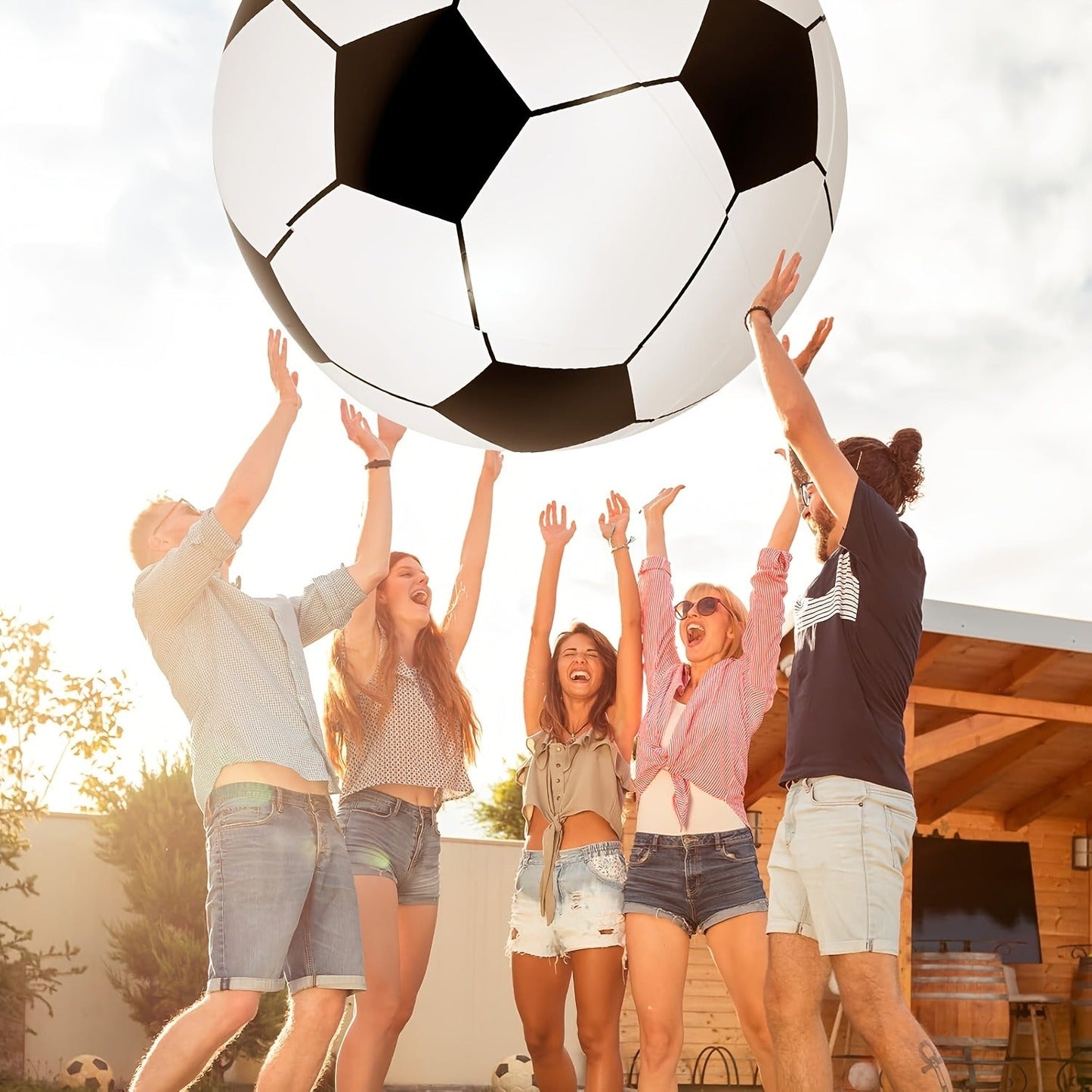 Giant Inflatable Soccer Ball for Indoor & Outdoor Use – Large Beach Ball for Pool Parties, Backyard Games, Playground Kickabout & Events – Fun Summer Sports Ball for Kids & Adults