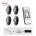 4/6pcs Wireless LED Strip Lights - 8-Color High-Brightness Anti-Collision Lighting with Remote Control, USB Charging, And Waterproof Design for Cars, Drones, Aircraft, Motorcycles, And Bikes
