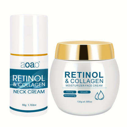 Retinol & Collagen Moisturizer Face Cream with Hyaluronic Acid & Vitamin E, Hydrating Firming Anti-Aging Day & Night Cream for All Skin Types, Hypoallergenic Neck & Face Moisturizer – 130g