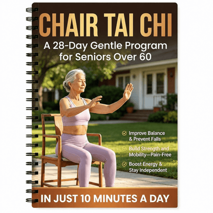 Chair Tai Chi Book for Seniors Over 60 – 28-Day Gentle Daily Program, Spiral-Bound Seated Exercise Guide for Balance Training, Fall Prevention, Strength & Mobility, Low-Impact Fitness Routine