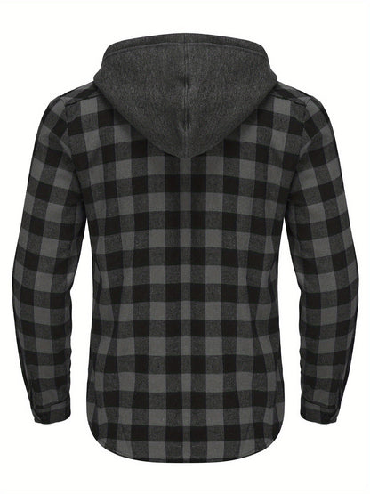 Men's Hoodie - Long Sleeve Button-Front