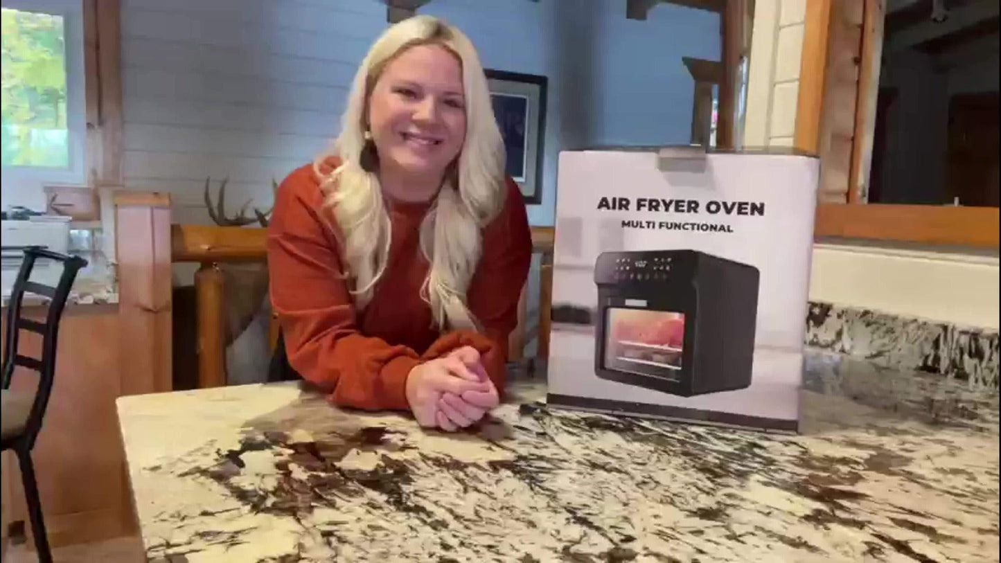 Air Fryer Oven 12-in-1 Large 12-Quart Smart Countertop Oven with 12 One-Touch Preset Functions, Smart Cook Program, Viewing Window, Interior Light, Adjustable Time & Temp, Oil-Free Family Cooker