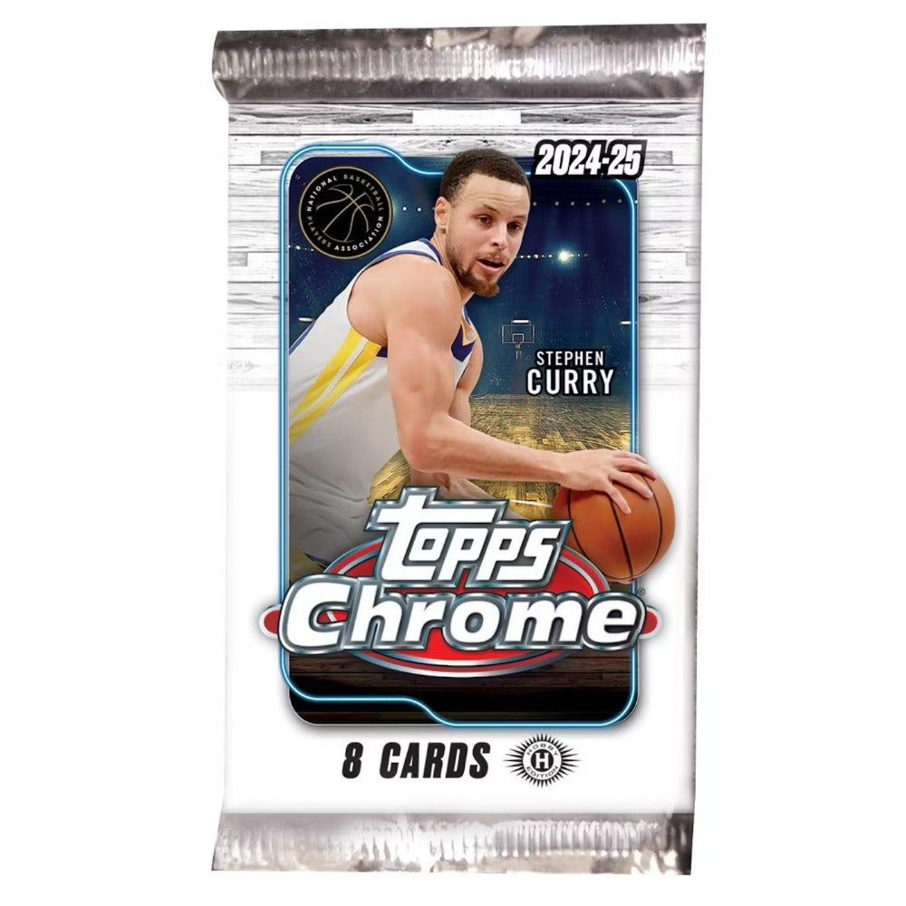 2024/25 Topps Chrome Basketball Mega Box + Hobby Pack Factory Sealed Trading Cards Bundle – Blue Refractors, Rookies & Stars for Collectors
