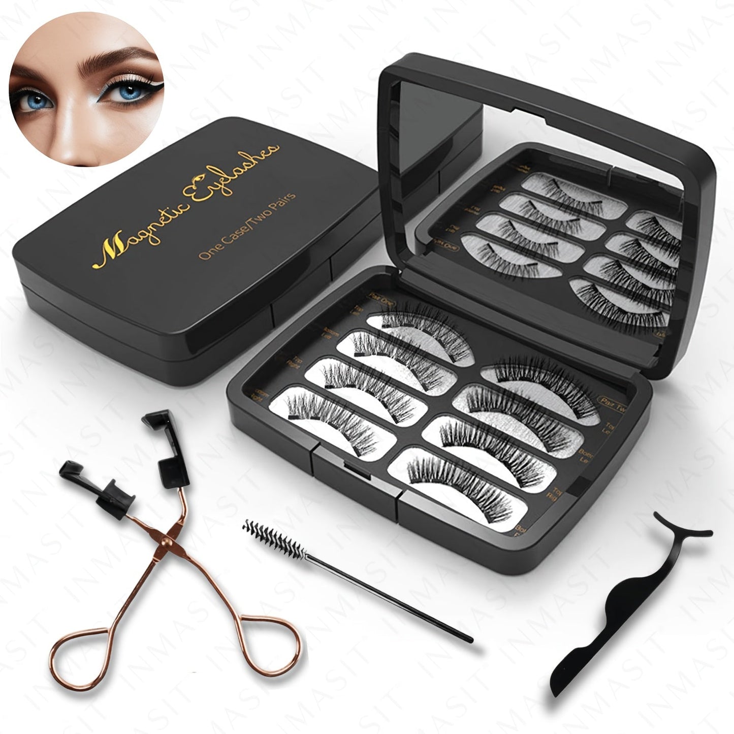 3D Quantum Magnetic Lash Clusters Kit 8Pcs — No Glue False Eyelashes with Applicator Tweezers & Brush, 2 Styles Reusable Beginner-Friendly Natural Lash Set for Daily Makeup, Parties & Valentine Gift