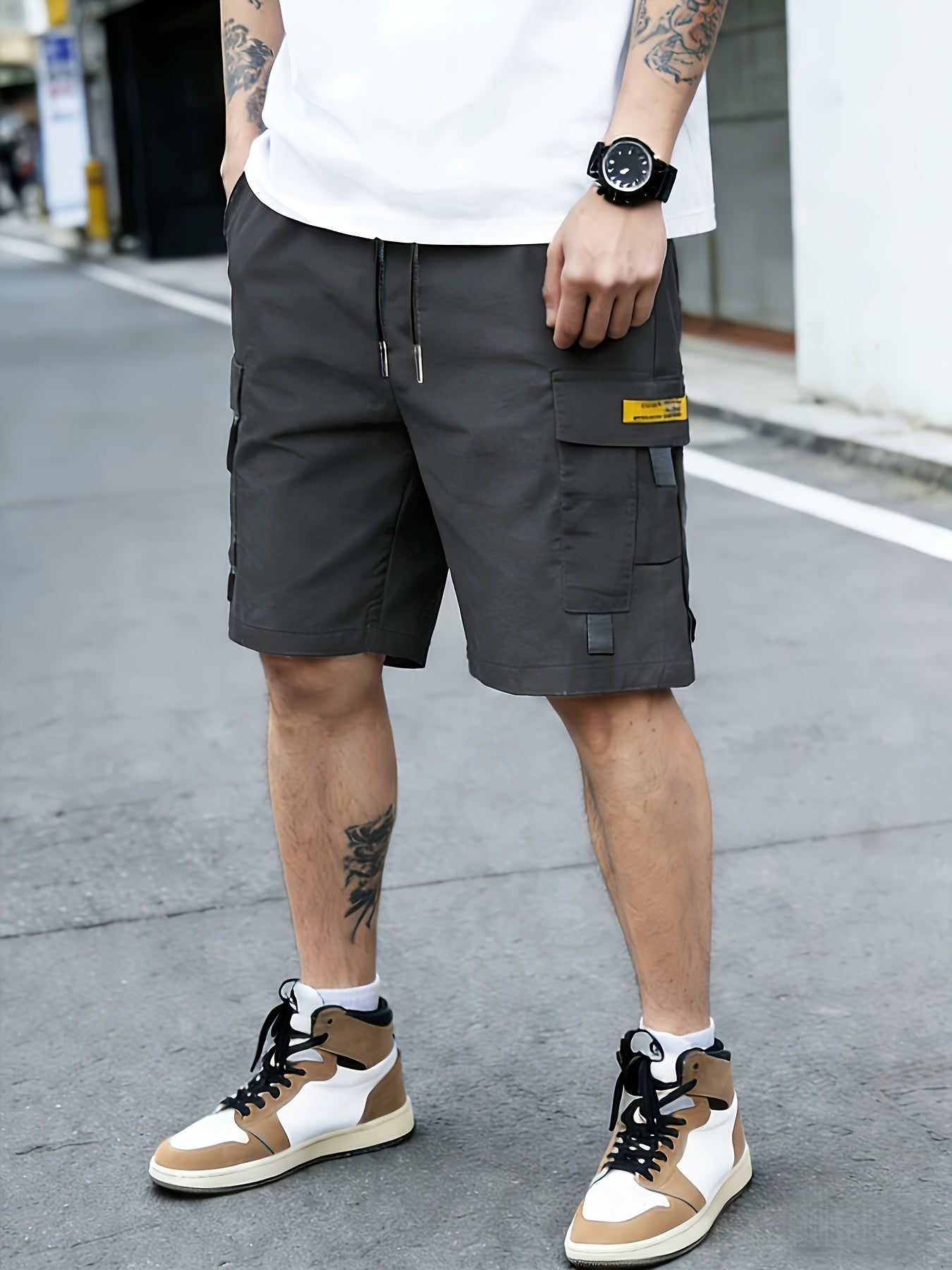Men's Cargo Shorts - Drawstring Waist With Pockets Travel Style 411557