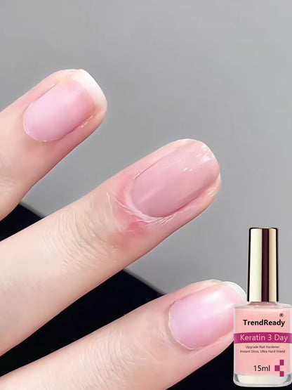 Nail Strengthener 2 Pack 4-in-1 Natural Protein Hardener — Extra Strong Fast Drying Nail Growth Treatment Base Coat for Weak Brittle Splitting Nails, Women Men All Nail Types