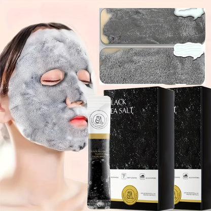 Black Sea Salt Bubble Mask with Nicotinamide, Moisturizing Foam Mud Mask Alcohol-Free for All Skin Types, Unisex Deep Cleansing Pore Purifying Face Mask – Individual Portable Packs for Travel (12/24/36 Pack)