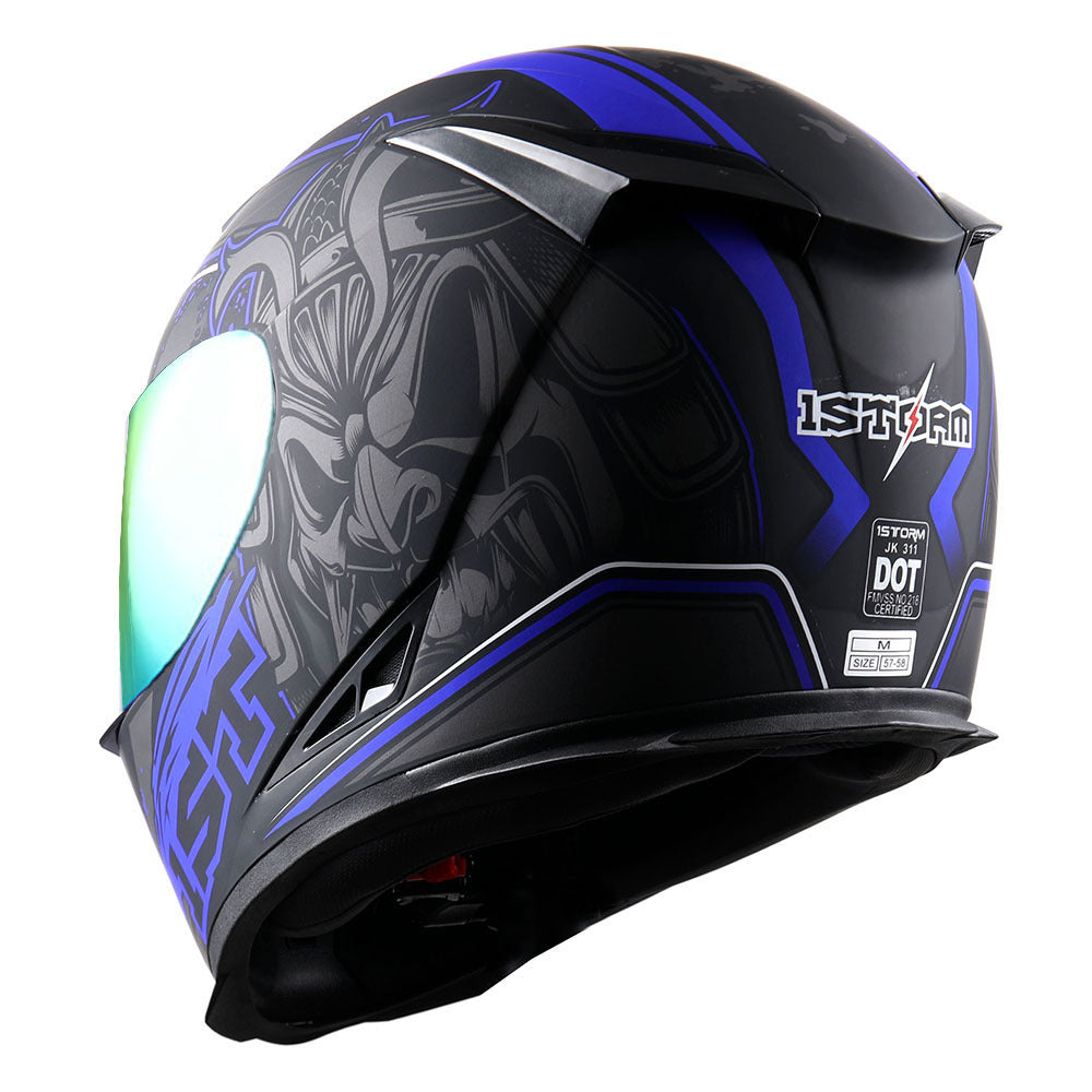 Motorcycle Full Face Helmet with Tinted Shield & Spare Clear Shield Quick Release Buckle Lightweight Aerodynamic Removable Washable Interior, Multiple Colors S M L XL