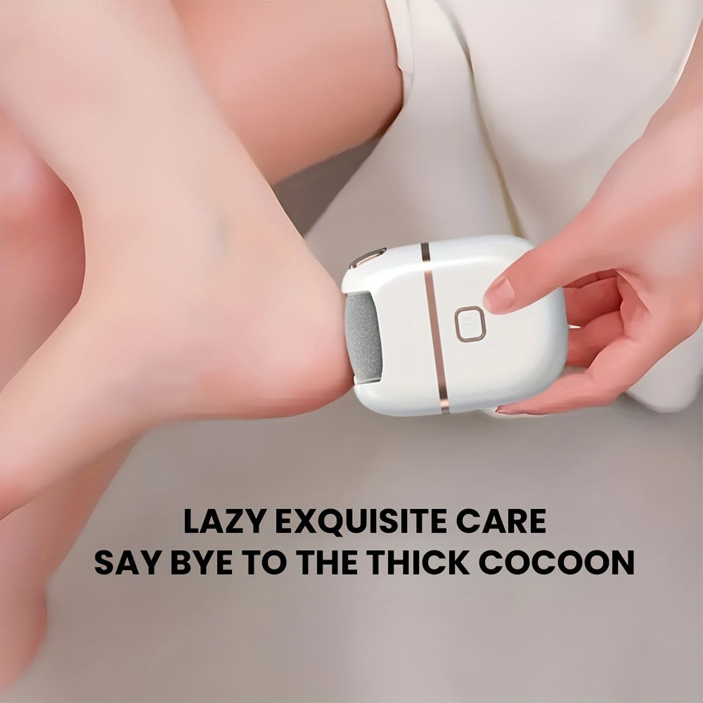 Callus Remover for Feet Electric Rechargeable Foot Grinder with 3 Grinding Heads & 2 Speed Settings – USB Portable Pedicure Tool for Cracked Heels Dry Dead Skin Removal Women Men