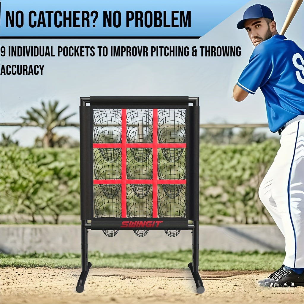 9-Pocket Baseball Pitching Net with Adjustable Targets & Carry Bag for Pitching Practice All Skill Levels