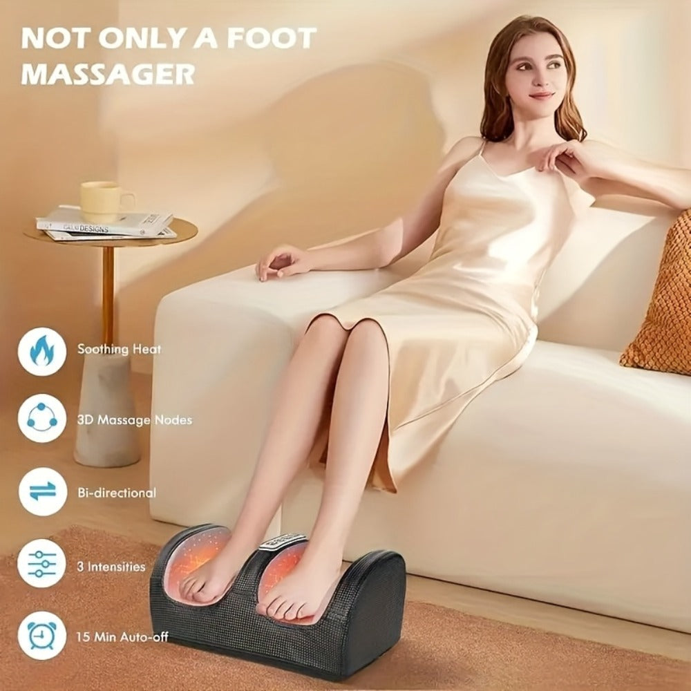 Foot Massager Multifunctional Acupressure - Electric Massage Tool for Foot, Leg, Arm & Plantar Relief, Relaxation & Pain Relief, Perfect Gift for Men & Women, Birthday & Holiday, Black or Red