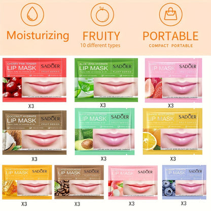 Lip & Under Eye Mask Travel Set 62 Pieces – Moisturizing Non-Greasy Lip Mask & Eye Patch Kit, Hydrating Autumn Winter Skincare for Dry Skin, Lightweight Travel Must-Have Gift for Women