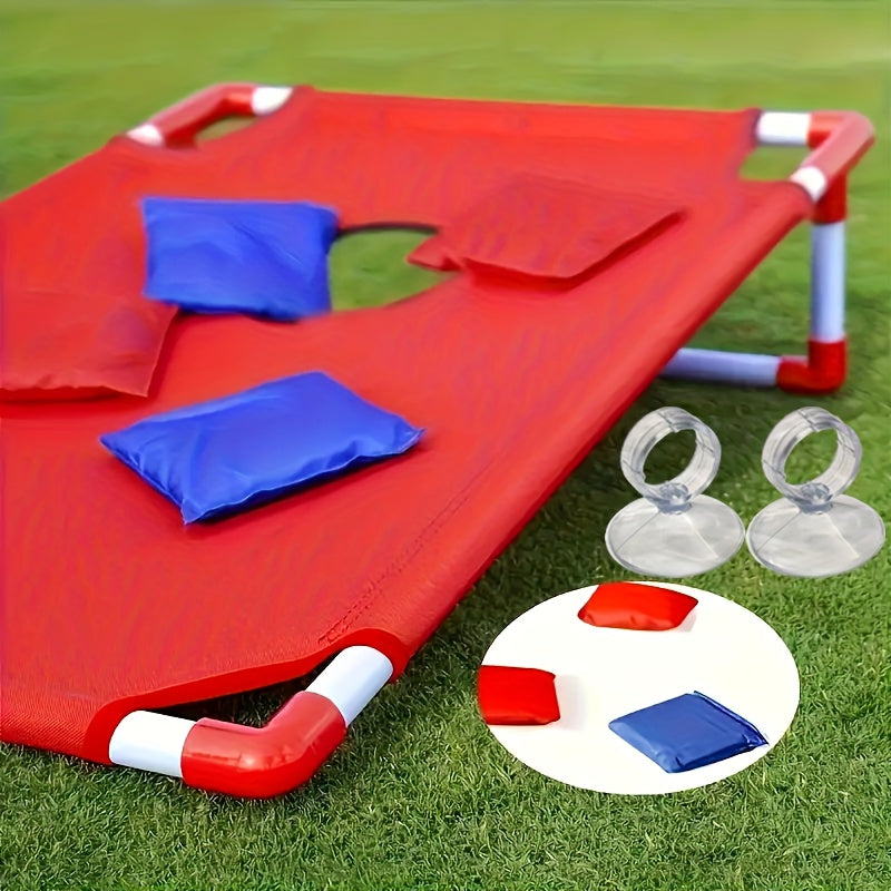 Portable Cornhole Bean Bag Toss Game Foldable Board 12 Bean Bags Storage Bag Outdoor Backyard Camping Party Game Kids Adults Family Birthday Holiday Gift Red Blue