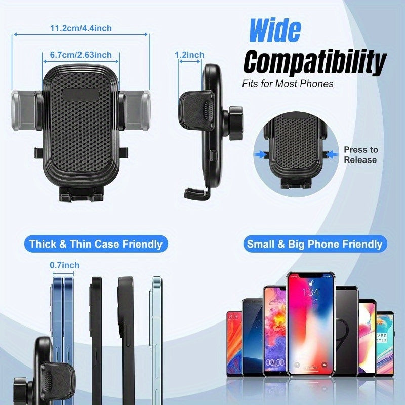 Car Cup Holder Phone Mount, 2-In-1 Cup Holder Expander with Adjustable Base, 360° Rotation, Fits Iphone, Samsung Galaxy & Most Smartphones