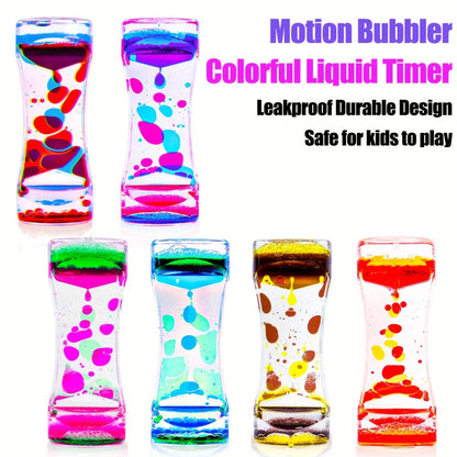 Liquid Motion Bubbler Timer 6 12 Pack Sensory Fidget Toys for Kids Adults, Colorful Liquid Hourglass Desk Toy for Stress Relief, Party Favors Classroom Prizes Christmas Stocking Stuffers for Boys Girls