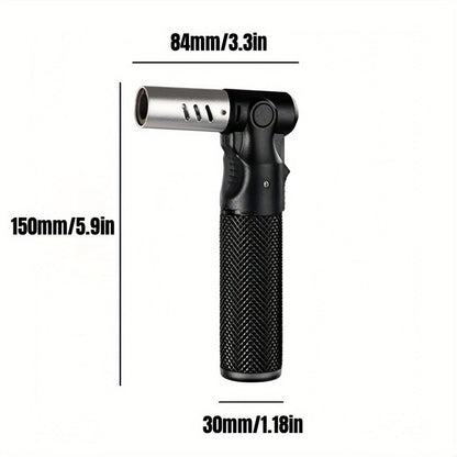 Windproof Torch Lighter – Refillable Jet Flame Butane Lighter with 360° Inverted Ignition, 1800°C High Temp Blowtorch, Flame Size Adjustment, Portable for Camping, BBQ, Welding, Soldering (Butane Not Included)