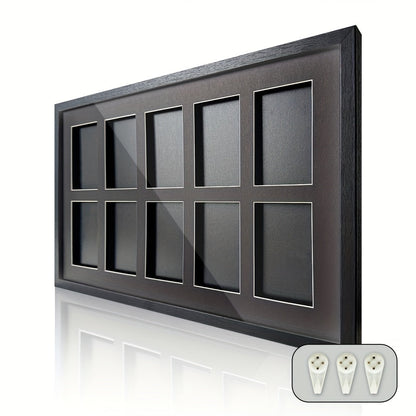 Trading Card Display Case Wall Mounted Wood Frame – Pokemon TCG Sports Cards 35–360pt Compatible, 1/2/4/6/10 Grid Options, Card Collector Gift for Teen & Adult Ages 14+