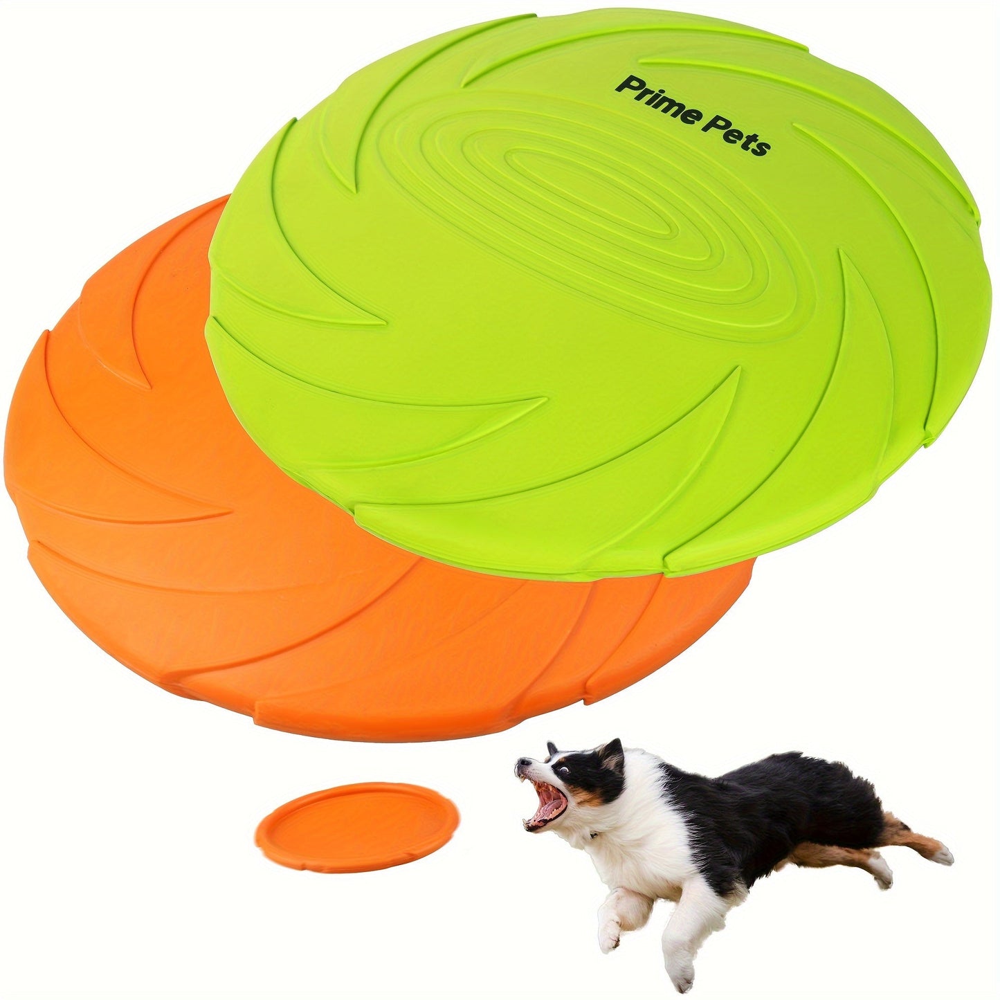 Dog Flying Disc 2-Pack 7 Inch - Natural Rubber Floating Frisbee for Dogs, Outdoor Fetch & Water Toy for Pool Beach Training, Doubles as Drinking Bowl, Interactive Dog Disc Toy