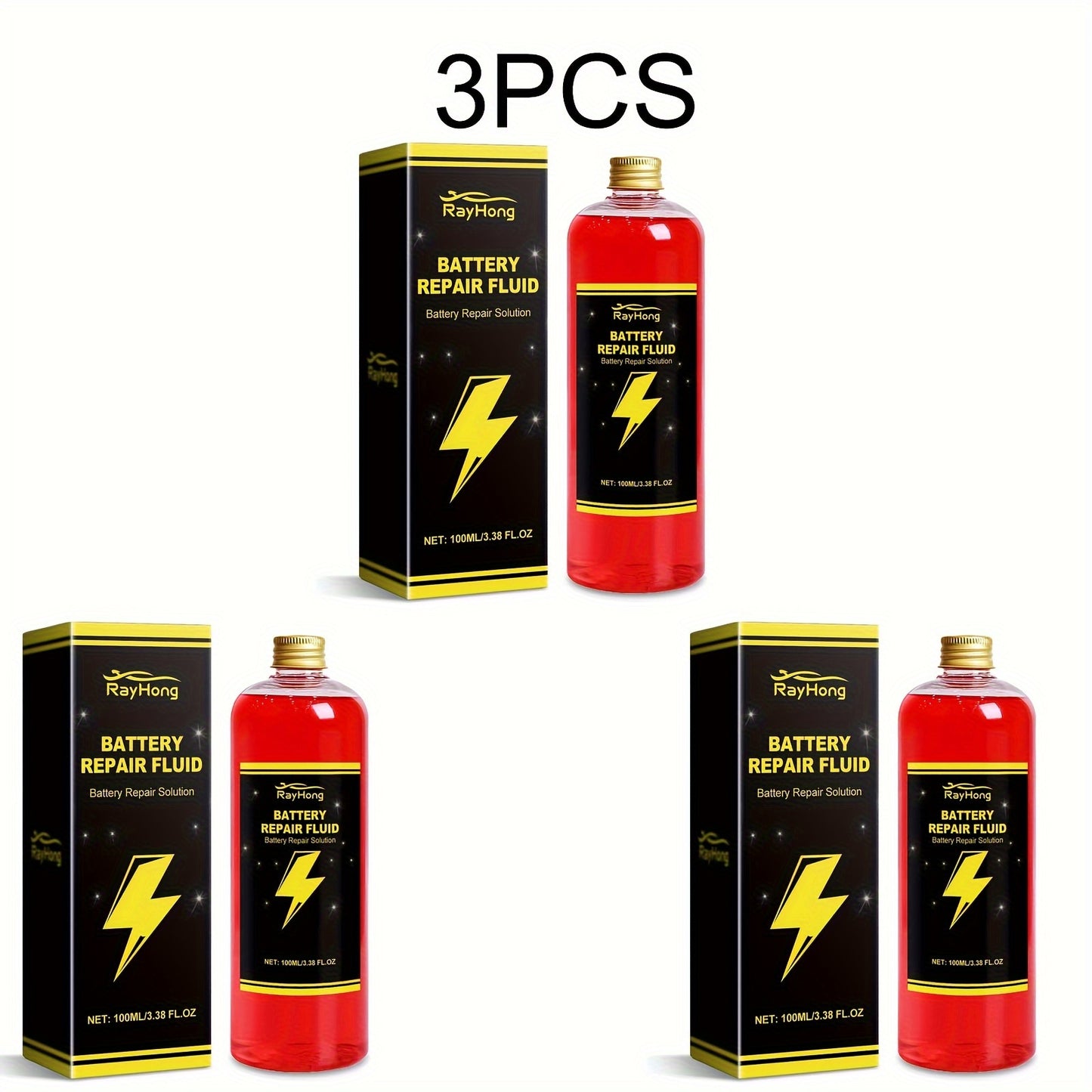 3pcs Battery Repair Fluid, Low Odor, No Fragrance, Suitable for Metal Surface, Battery Repair, Electric Vehicle Battery Performance Maintenance Fluid, Suitable for All Models, Battery Maintenance, Vehicle Care, Odorless Formula, Nontoxic Solution