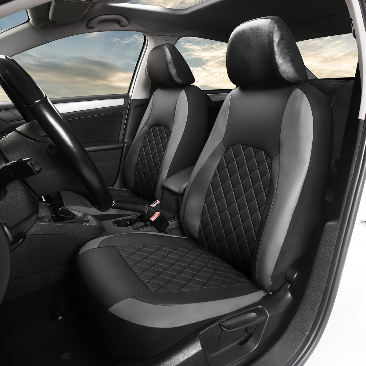 Universal Faux Leather Car Seat Covers Full Set Car Seat Covers Full Set Front Seats And Rear Bench, Universal Fit 5 Seat Covers For SUV, Automotive Truck, for Jeep, for Bmw, Scratch Proof, Car Accessories For Men And Women