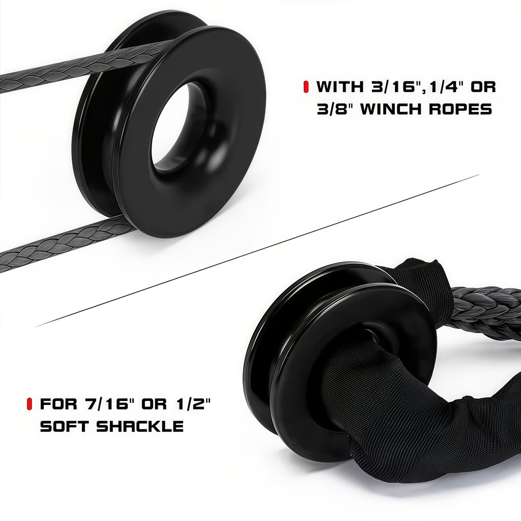 41000lbs Winch Rope Synthetic Soft Shackle Or Recovery Ring Set Rugged Shackles W/ Protective Sleeve for ATV UTV SUV Truck Off-Road Vehicle