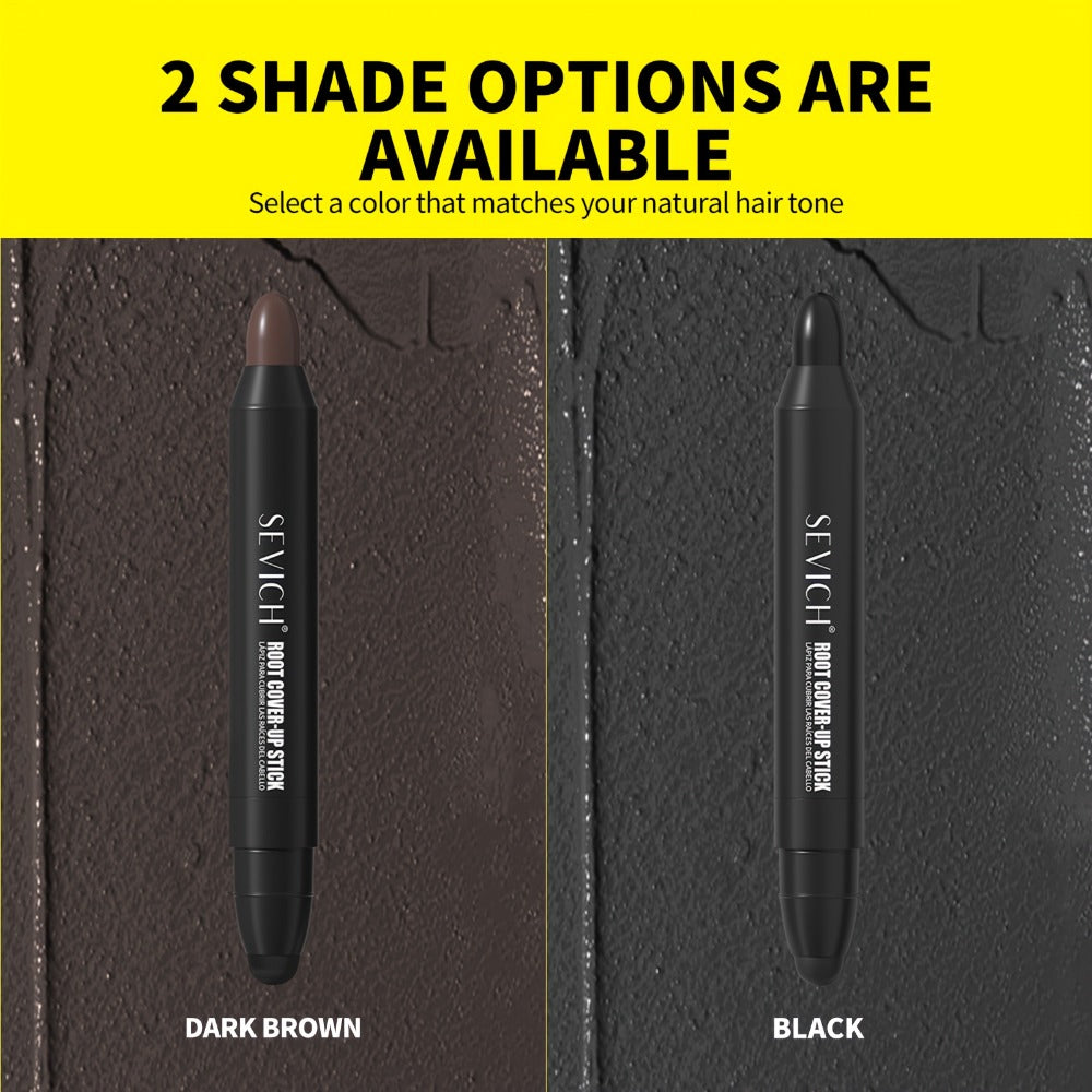 Instant Gray Root Coverage Stick for Men 2-Pack Sevich Beard & Hairline Color Pen — Hypoallergenic Sweat-Proof Water-Resistant Long-Lasting Precise Application Black & Dark Brown