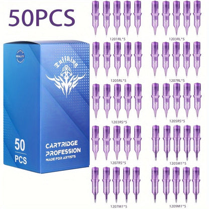 Disposable Tattoo Needles Mixed Size Sterilized RL RS M1 0.35mm – Safety Tattoo Needle Set for Tattoo Artists and Beginners, Body Art Supplies 30 40 100 Piece Bulk Pack