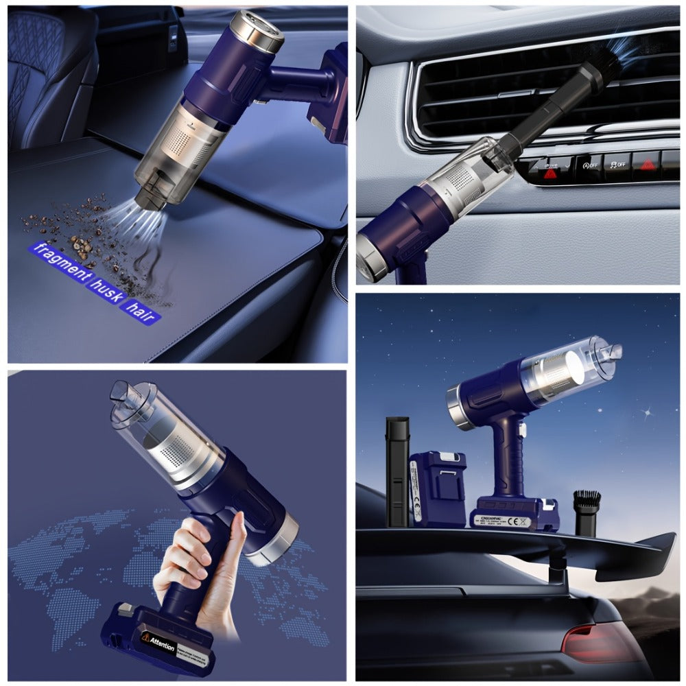 Portable Car Vacuum Cleaner 5KPA - Wireless Gap & Crevice Dust Collector, USB Rechargeable 2000mAh, One-Click Empty, Multi-Surface for Car, RV, Kitchen, Floor & Home, 6 Colors