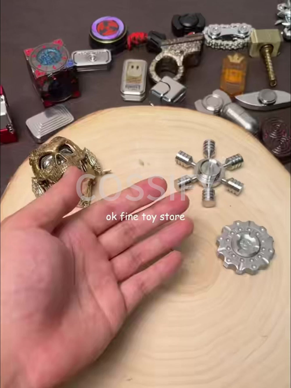 Metal Fidget Spinner Toy for Adults & Teens – Customizable Stress Relief Spinner with Hex Key, Screws & Metal Tube, Cool Decompression Anxiety Relief Tool, Black Gold Silver Dazzling Colors
