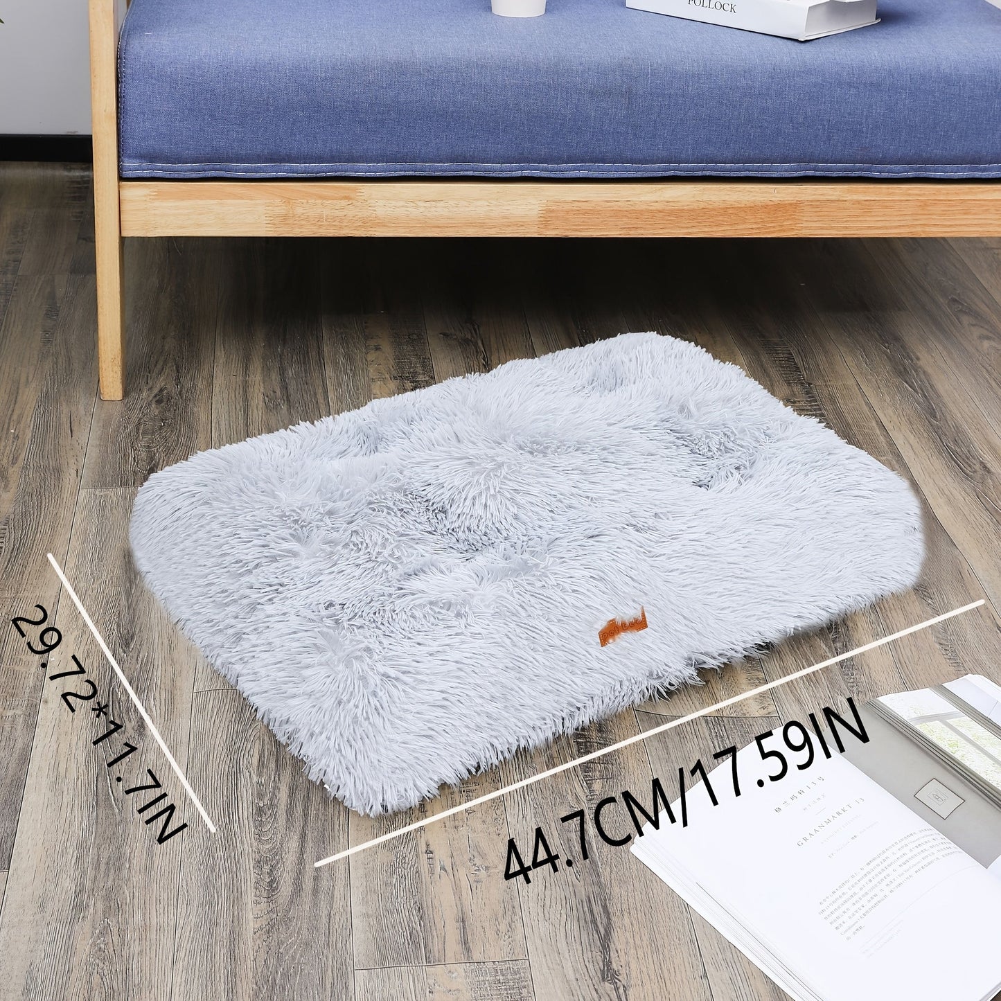 Fleece-Lined Dog Bed & Cat Mat – Thickened Warm Washable Square Pet Bedding for All Breeds | S, M, L, XL, XXL