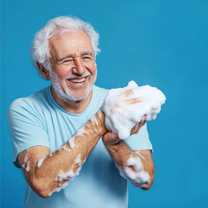 Disposable No-Rinse Foaming Bath Towels - Large 11.81" Body Wipes, Wet & Wipe Cleansing Cloths for Elderly Care, Camping, Post-Surgery, Fitness & Travel, Bulk 50/100/200 Pack, No Shower Needed