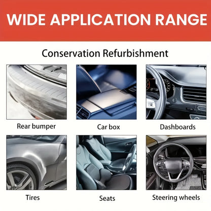 Automotive Plastic Restorer & Whitening Cream - All-in-One Dashboard, Tire & Seat Polish Paste for Car Interior Gloss, Upholstery Care & Long-Lasting Protection, Includes Applicator Sponge (150g)
