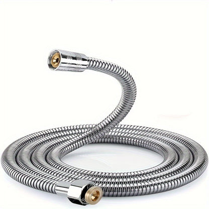 High-Pressure Shower Hose 78.7 Inch Extra Long - 304 Stainless Steel Chrome Plated, Explosion-Proof Braid Mesh, Leak-Resistant Handheld Shower Hose with Shower Head Holder, 2m Universal Fit