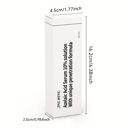 Azelaic Acid Serum 10% for Dark Spots Hyperpigmentation Brightening Uneven Skin Tone Korean Skincare Face Serum Women All Skin Types JING MENG 30ml 45g