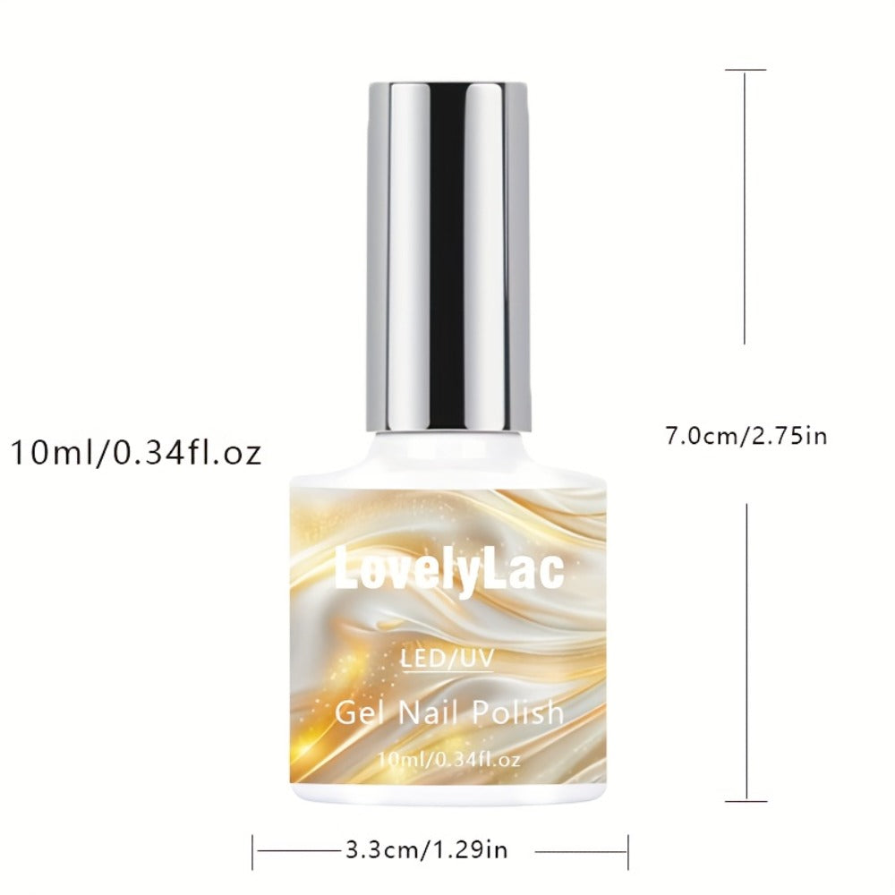 Shimmer White Glitter Gel Nail Polish – Semi-Permanent LED Cure Polygel, High-Shine Glossy Finish, Explosive Flash Effect for Professional & DIY Manicure, Long-Lasting Chip-Resistant