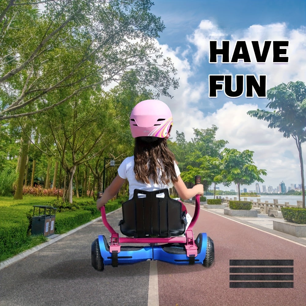 Hoverboard Go Kart Seat Attachment Buggy Conversion Kit 6.5-10 Inch Self-Balancing Scooter 360 Front Wheel Off-Road Tires Shock Absorber Kids Gift No Hoverboard White Black Blue Pink Purple