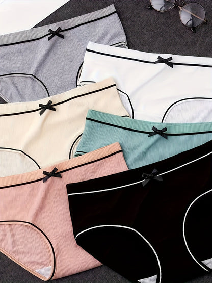 Girls' Briefs - 12-Pack Striped Bow Detail
