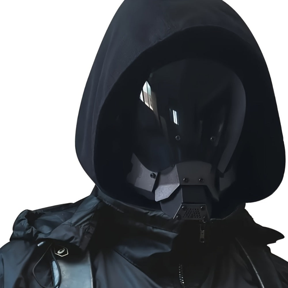 Cyberpunk Futuristic Face Mask for Men & Adults – Breathable Sci-Fi Half Mask for Halloween Cosplay Rave Bar Club Music Festival Photo Prop Cool Gift