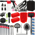 FCLUSLL 26/42pcs Car Washing Cleaning Kit, with Foam Spray Gun, Detail Brush, Portable Vacuum Cleaner, Windshield Cleaning Tools, Tire Brush, Towel, Car Interior And Exterior Details Set, Cleaning Set, Holiday Gifts for Family And Friends