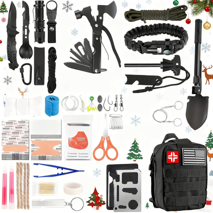Outdoor Multifunctional Tool Kit 212 260 Piece Professional Camping Gear Bag for Men Women Hiking Hunting Adventure Gift Black Green Khaki
