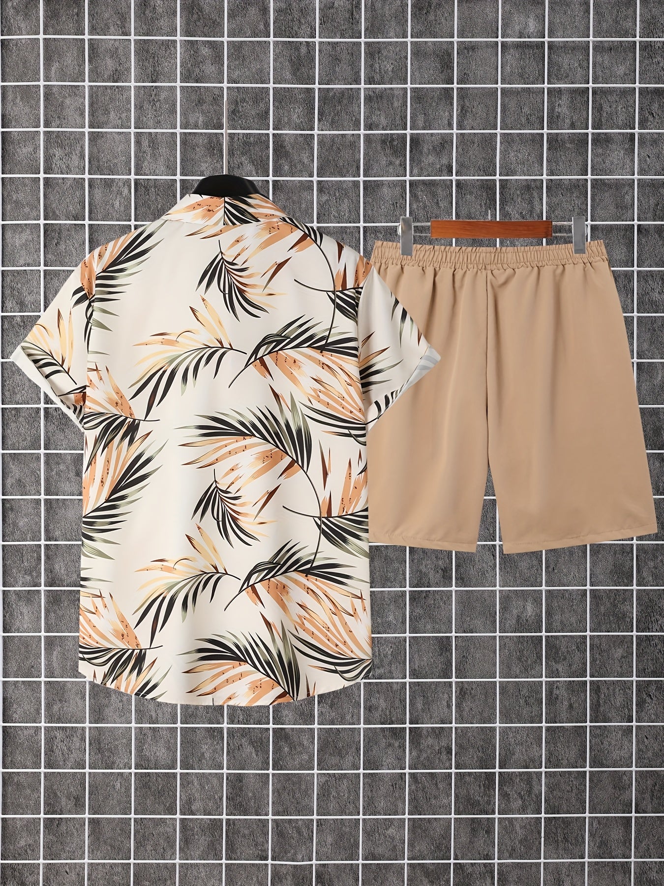 Men's Shirt and Shorts Set - Resort Print Summer Classic Edition