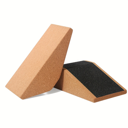 Cork Squat Wedge Blocks 2-Pack – Anti-Slip Pads, 1400 lbs Capacity, Calf Raiser & Yoga Ramp for Weightlifting, Squats & Stretch Training with Portable Bag