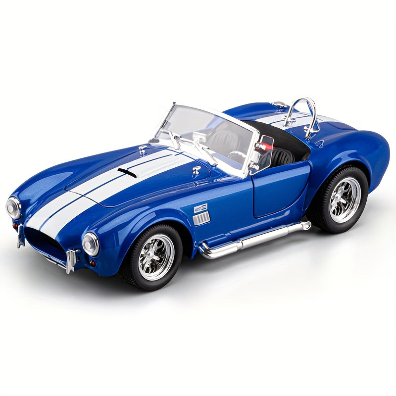 Shelby Cobra 1:22 Scale Zinc Alloy Diecast Model Car – Collector-Grade Exhibition-Quality Replica with Openable Doors, Static Display for Home Office Desk, Birthday Gift (Black / Blue / Red)