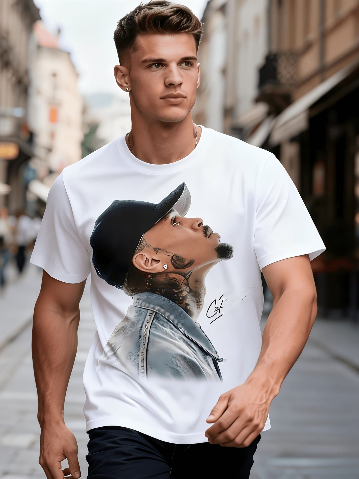 Men's Graphic T-Shirt - Round Neck Short Sleeve Everyday Style 425381