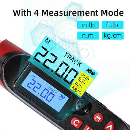 1/2, 3/8 Inch Drive Digital Torque Wrench, 17-340 Nm (12.5-250.8 Ft-Lb), 6.8-135 Nm (5.02-99.57 Ft-Lb), Electric Torque Wrench with Buzzer And LED, Preset Values And Data Storage, for Bike/Motorcycle/Auto Repairs, Plus And Minus 2% Accuracy