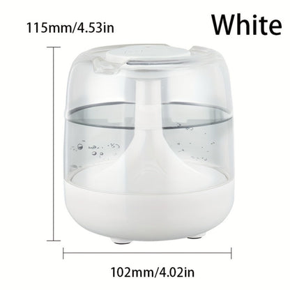 Cool Mist Humidifier with 7-Color Night Light & Transparent Tank | USB Quiet Humidifier 24H Runtime, 2-Speed Mist, Top-Fill Design for Bedroom, Office & Small Spaces | White & Green