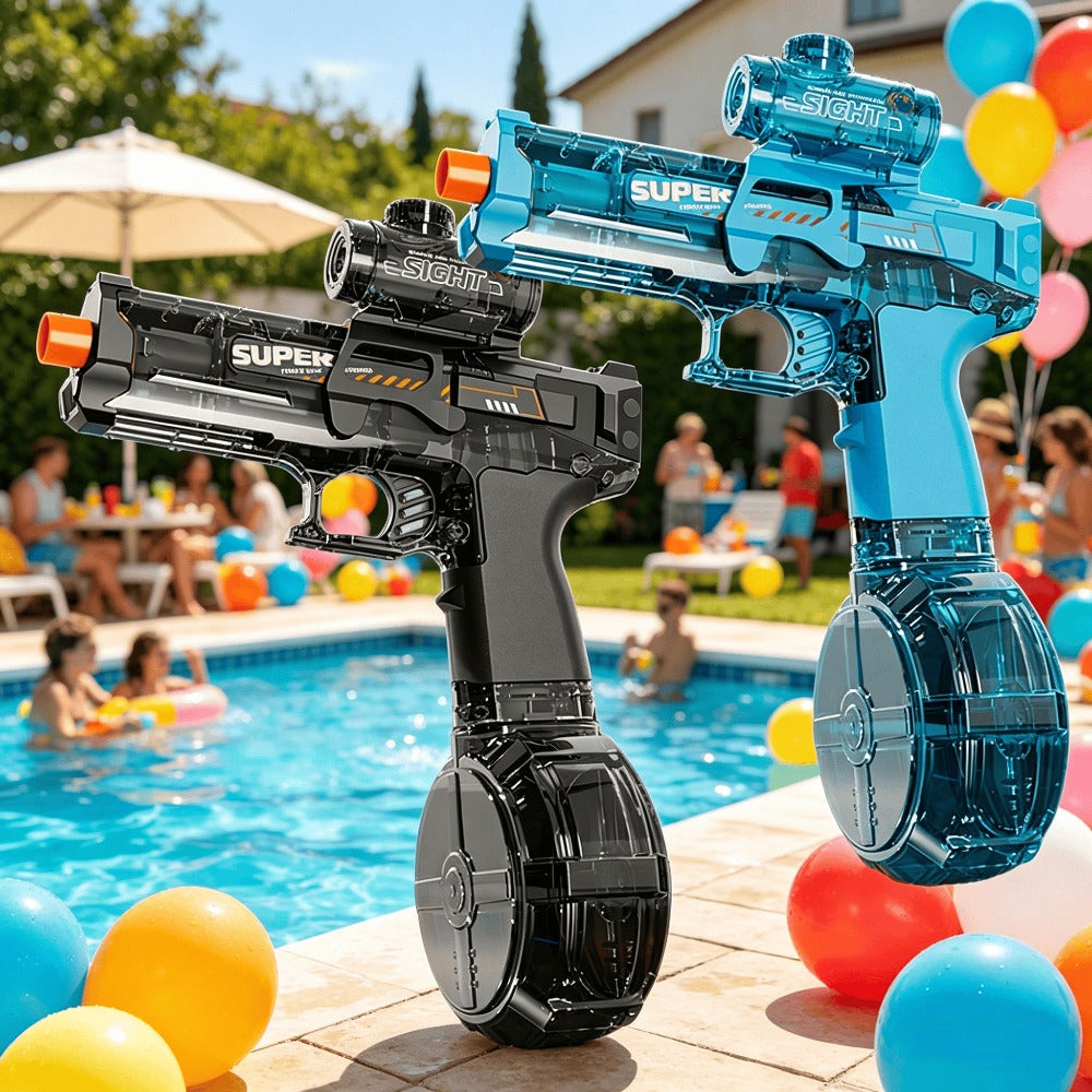 Light Up Water Spray Toy for Kids 2 Pack – Luminous Automatic Water Squirt Gun with LED Lights & Sound Effects, Outdoor Beach Pool Party Summer Water Game Favor Set Boys Girls Ages 3+