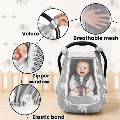 Baby Car Seat Cover - Breathable Beavtaens Covers Stretchy
